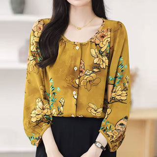 Floral long-sleeve blouse for women | Abigail