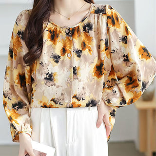 Floral long-sleeve blouse for women | Abigail