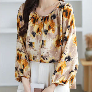 Floral long-sleeve blouse for women | Abigail
