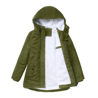 Thick hooded quilted-lining winter coat for women | Amina