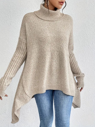 Oversized knit turtleneck everyday jumper for women | Elowen
