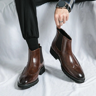 Alden Genuine Leather Chelsea Boots | Timeless Brogue Detail