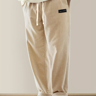 Relaxed drawstring corduroy everyday trousers for men | Ellison