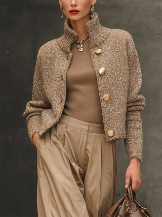 Textured Knit Jacket – Refined Tailored Silhouette | Josephine