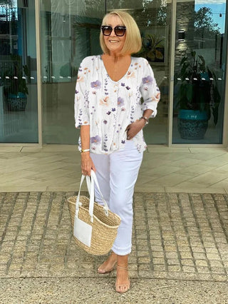 Elegant floral everyday blouse for women | Anita