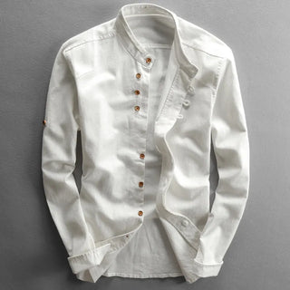 Aiden Mandarin Collar Long Sleeve Shirt