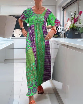 Colourful relaxed bohemian everyday dress for women | Corinne