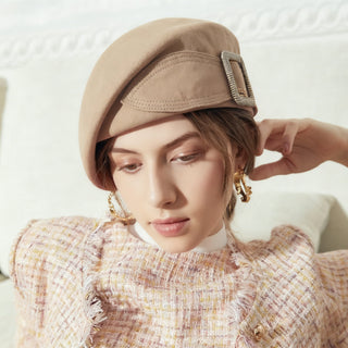 Classic Buckle Detail Winter Beret | Elowyn