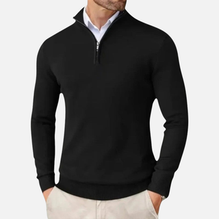 Classic cashmere quarter-zip everyday jumper for men