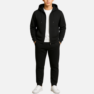 Luxury zip-up smart casual tracksuit set for men