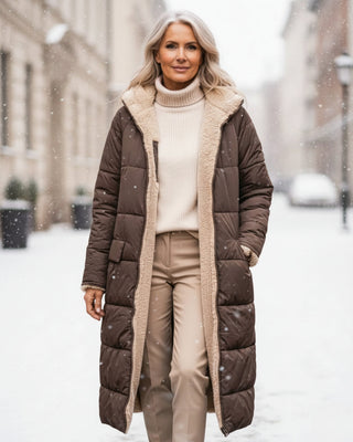 Warm sherpa-lined winter coat for women | Eleanor
