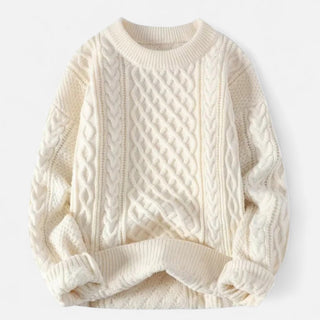 Classic cable-knit round-neck everyday jumper for women
