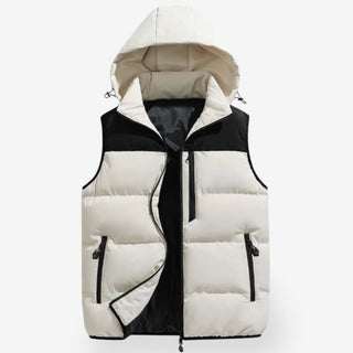 Warm hooded everyday bodywarmer gilet for men