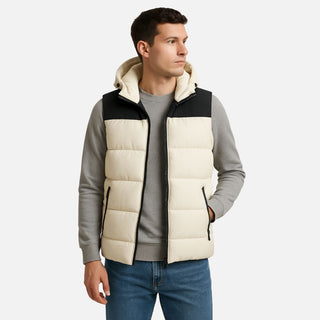 Warm hooded everyday bodywarmer gilet for men