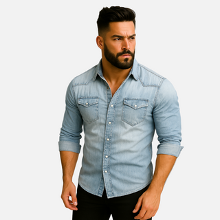 Classic casual denim everyday shirt for men