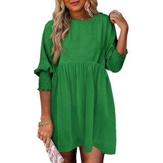 Casual crew-neck loose-fit mini dress for women | Mirasol
