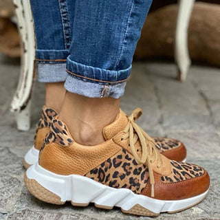 Comfortable chic leopard-print everyday trainers for women | Crissa