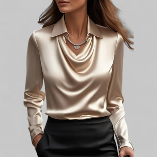 Draped Collar Regular Fit Blouse | Serelle