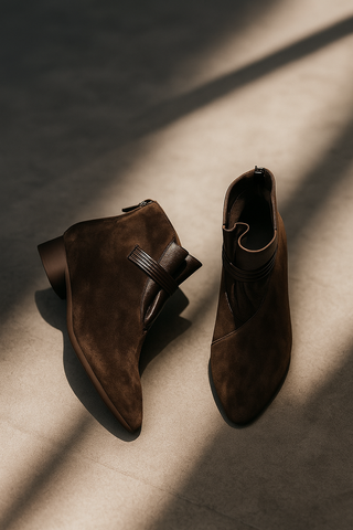 Pointed-toe low heel ankle boots for women | Calista