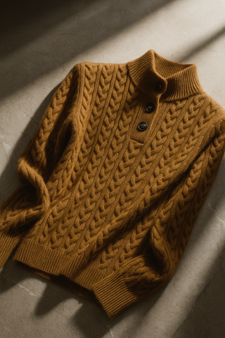 Arden Cable-Knit Button-Up Sweater