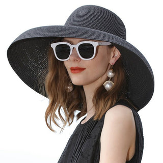 Black Wide Brim Summer Straw Hat | Solara