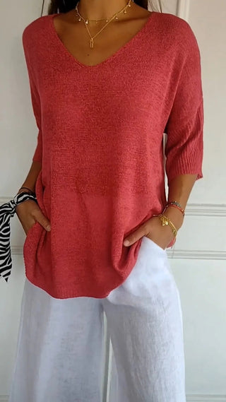 Classic timeless V-neck everyday top for women | Jill