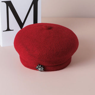 Rhinestone Accent Felt Beret | Mirelle