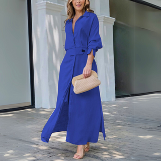 V-Neck Maxi Dress – Refined Flowing Silhouette | Jeanette