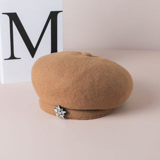 Rhinestone Accent Felt Beret | Mirelle