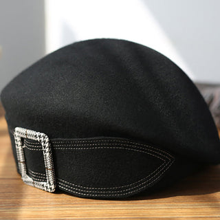 Classic Buckle Detail Winter Beret | Elowyn