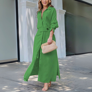 V-Neck Maxi Dress – Refined Flowing Silhouette | Jeanette