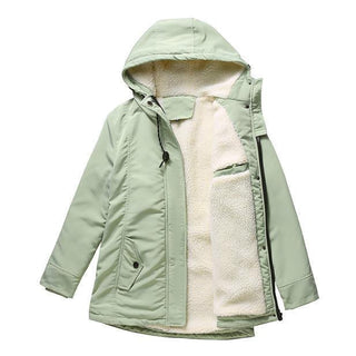 Thick hooded quilted-lining winter coat for women | Amina