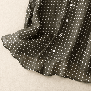 Irena Polka Dot Linen Blouse