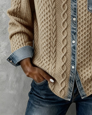 Classic knitted denim-look everyday jumper for women | Juliane
