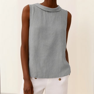 Sleeveless Roll Collar Top | Maria