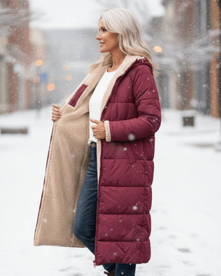 Warm sherpa-lined winter coat for women | Eleanor