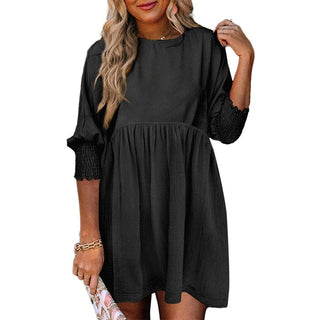 Casual crew-neck loose-fit mini dress for women | Mirasol