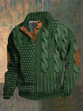 Knitted jumper with elbow-patch detail for men | Finn