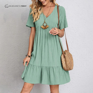 Elegant V-neck dress for women | Isolde