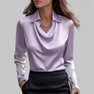 Draped Collar Regular Fit Blouse | Serelle