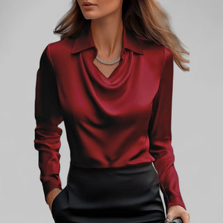 Draped Collar Regular Fit Blouse | Serelle