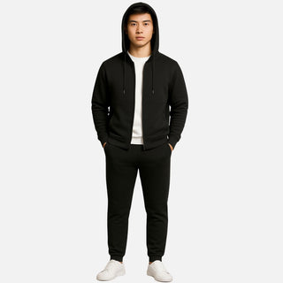 Luxury zip-up smart casual tracksuit set for men