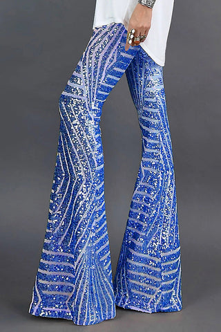 Flared Sequin Pants | Evening Glamour