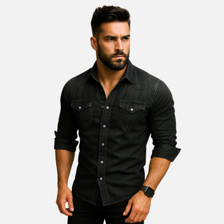Classic casual denim everyday shirt for men