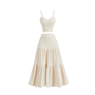 Crop cami top and A-line skirt set for women | Avina