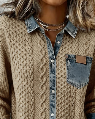 Classic knitted denim-look everyday jumper for women | Juliane