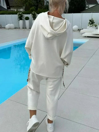 Cosy hooded sweatshirt everyday set for women | Hazel