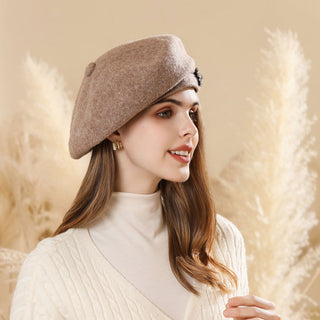 Rhinestone Accent Felt Beret | Mirelle