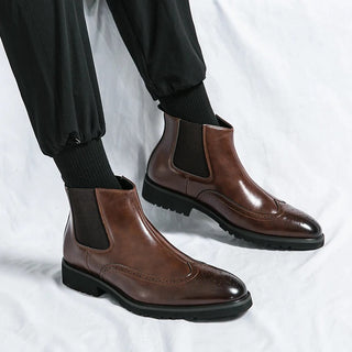 Alden Genuine Leather Chelsea Boots | Timeless Brogue Detail