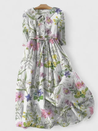 Elegant mid-length dress with lace-up detail for women | Eryzelle